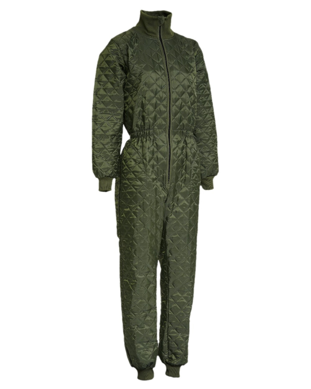 Olive Coloured Elka Womens Thermal Coverall on white background