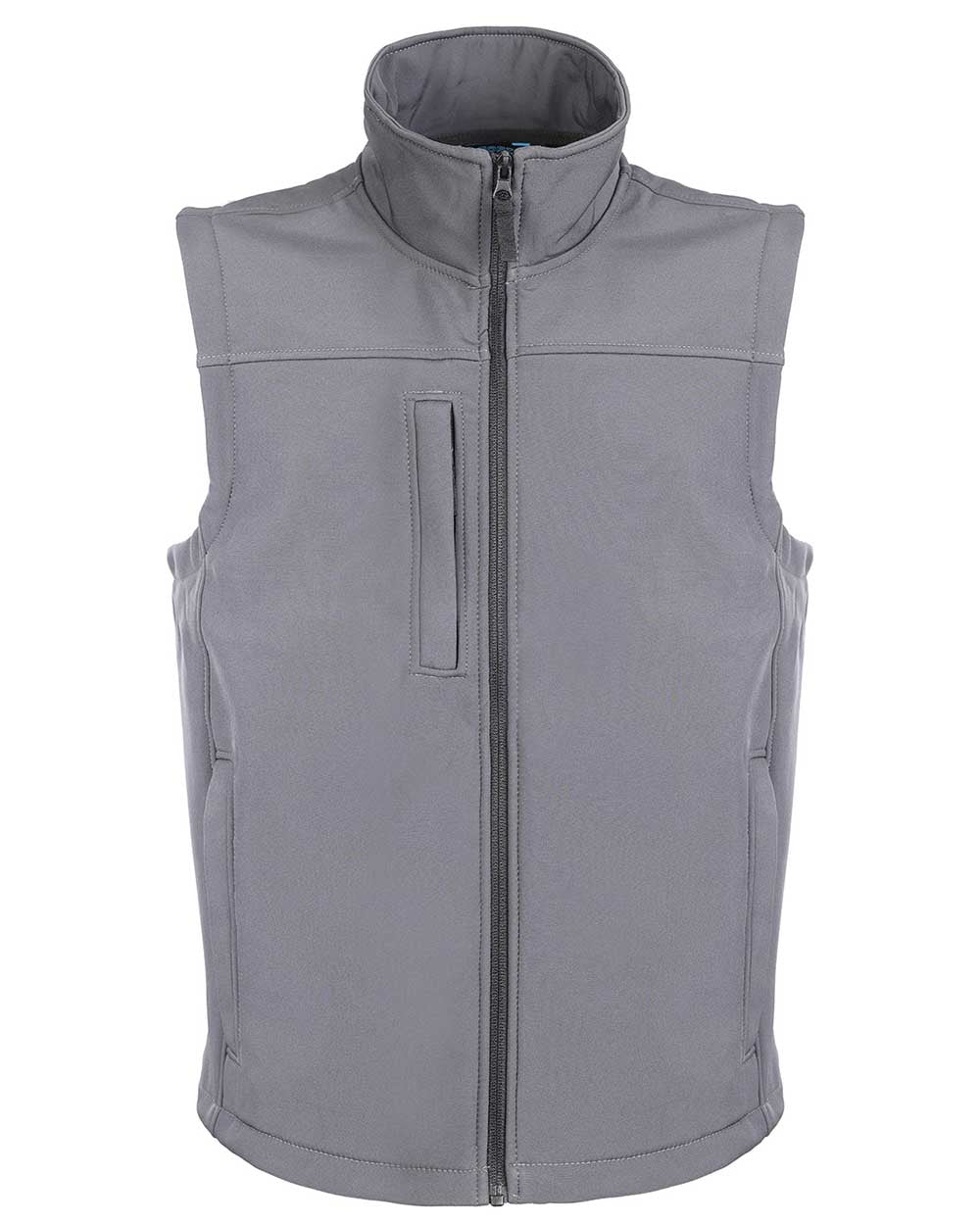 Grey coloured Fort Breckland Softshell Bodywarmer on white background
