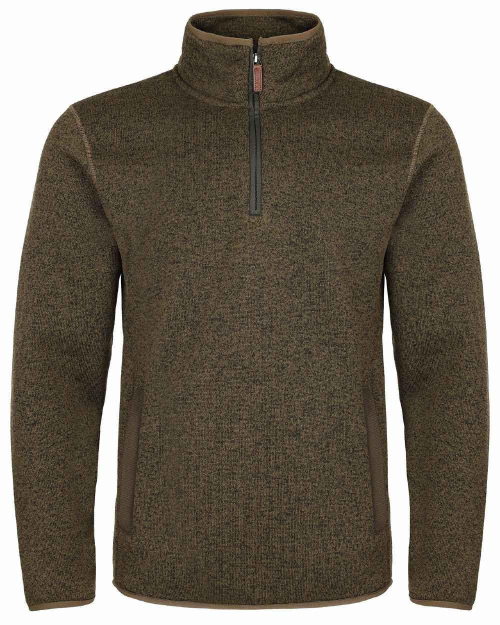Green coloured Fort Easton Half Zip Fleece Pullover on white background