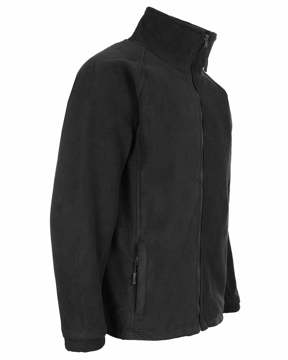 Black coloured Fort Lomond Fleece Jacket on white background