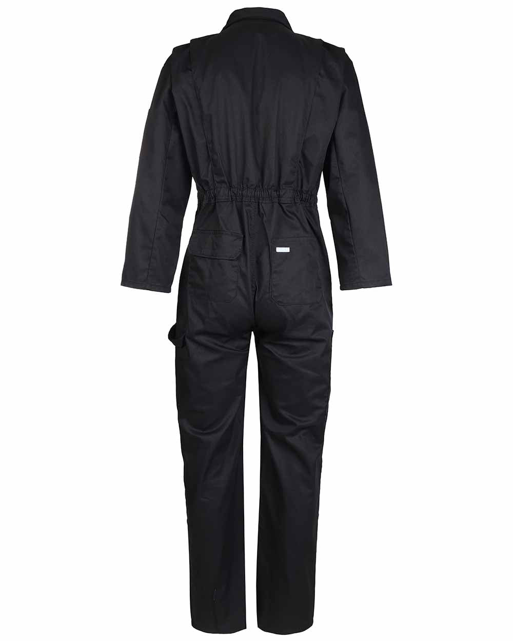 Black coloured Fort Zip Front Boilersuit on white background