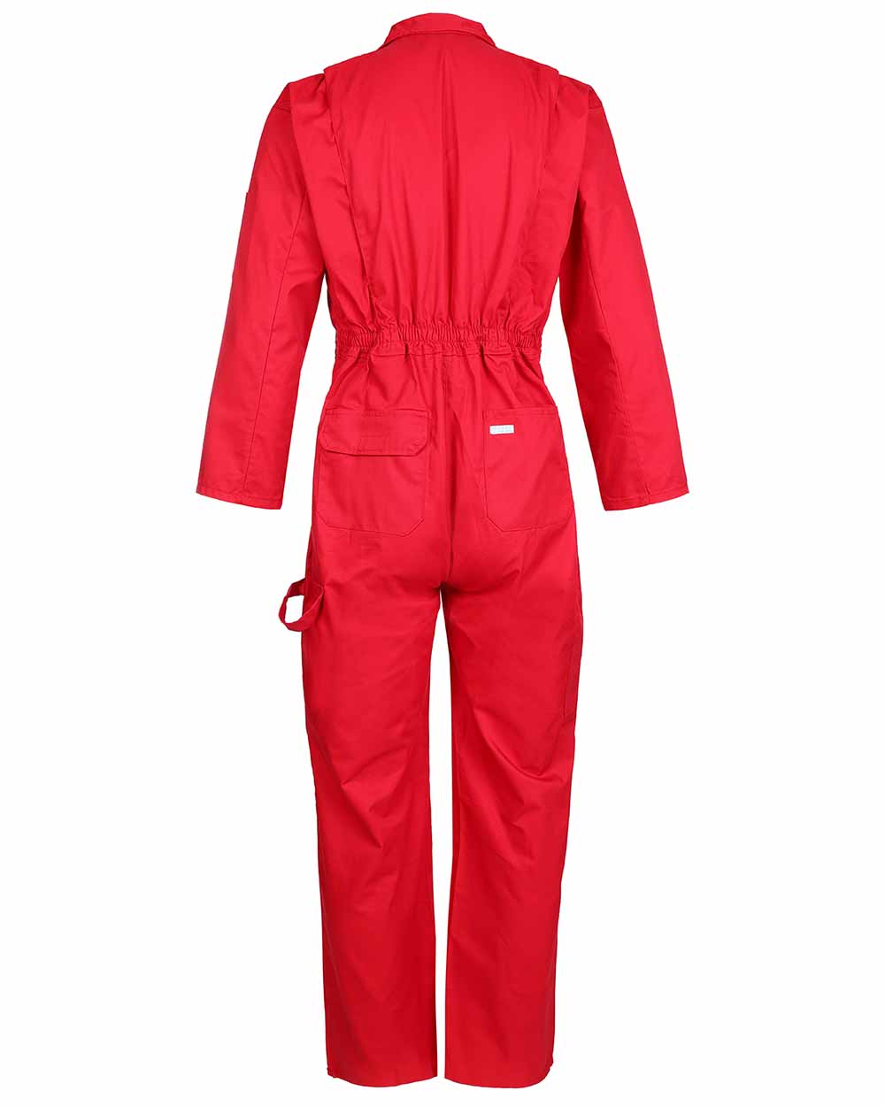 Red coloured Fort Zip Front Boilersuit on white background