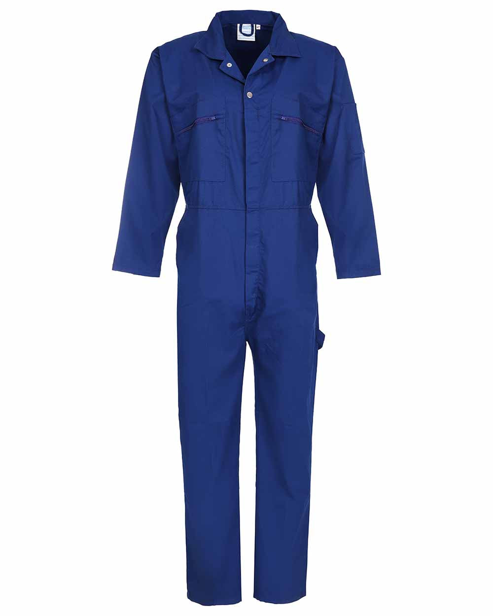 Royal Blue coloured Fort Zip Front Boilersuit on white background