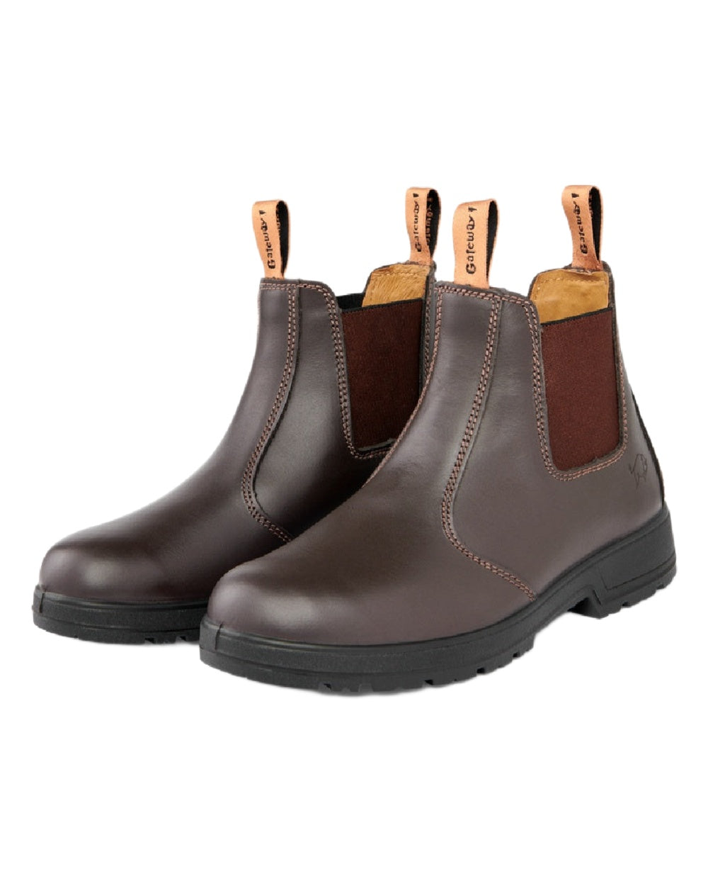 Coffee Coloured Gateway1 SD 6" Pull-on Chelsea Boots on white background