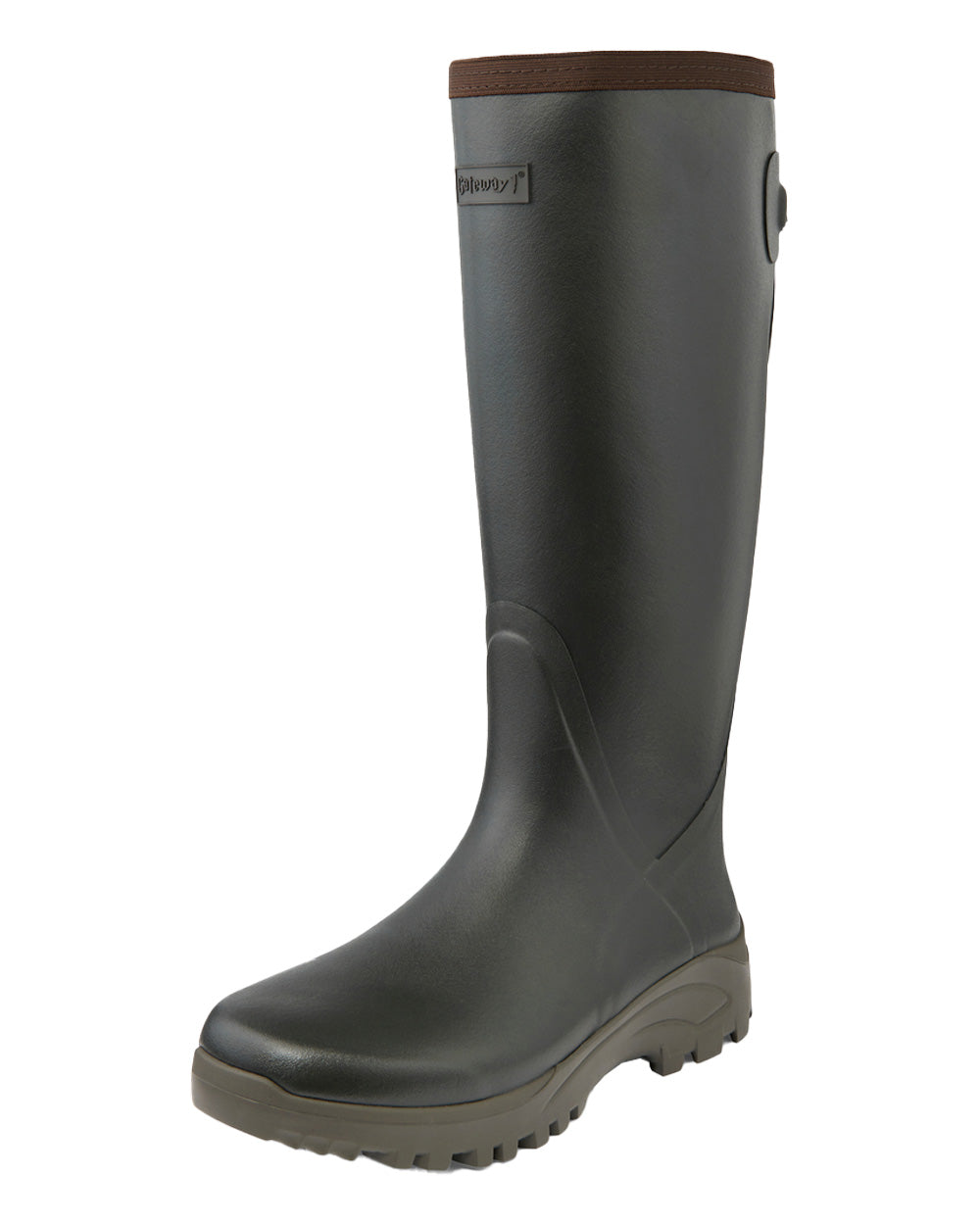 Khaki Coloured Gateway1 Sportsman II 18" 4mm Wellingtons on white background