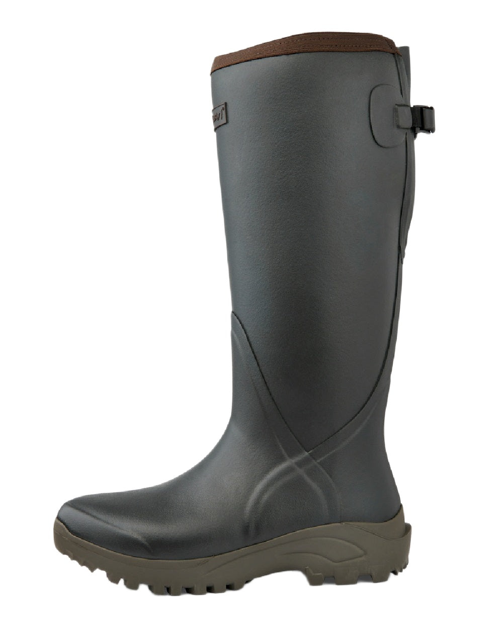 Khaki Coloured Gateway1 Sportsman II Lady 17" 4mm Wellingtons on white background