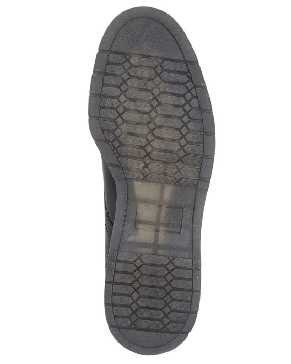 Black coloured Grafters 4 Eyelet Smooth Leather Uniform Shoes on white background