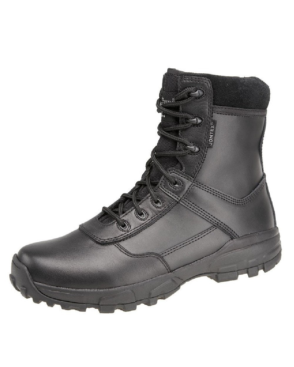 Black coloured Grafters Ambush Lightweight Waterproof Combat Boots on white background
