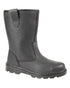 Black coloured Grafters Mens Leather Safety Rigger Boots on white background