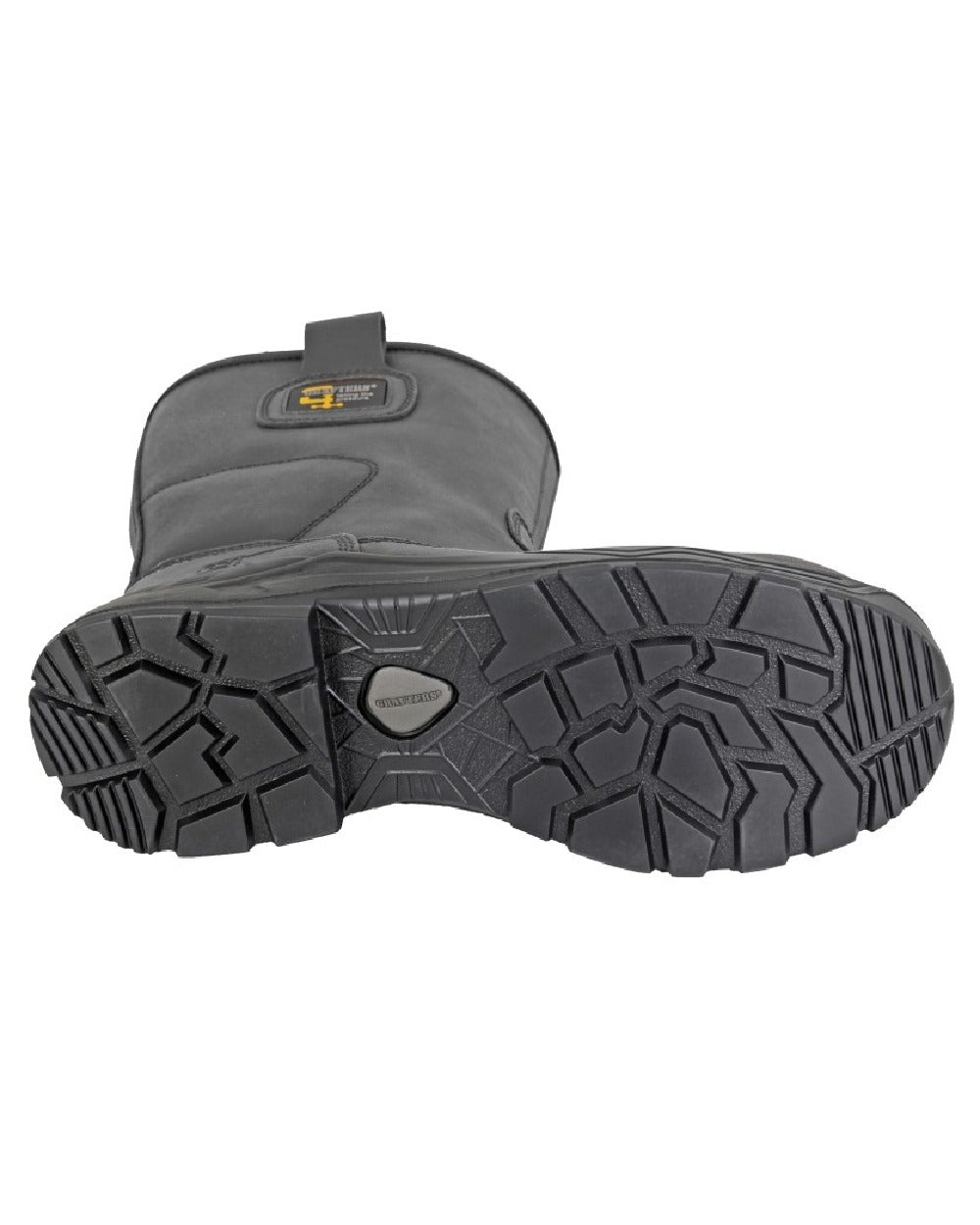 Black coloured Grafters Mens Waterproof Safety Rigger Boots on white background