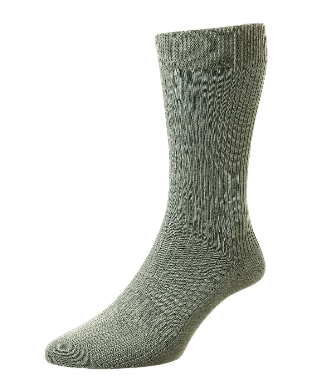 Mid Grey Coloured HJ Hall Pure Cotton Rib Socks on white background