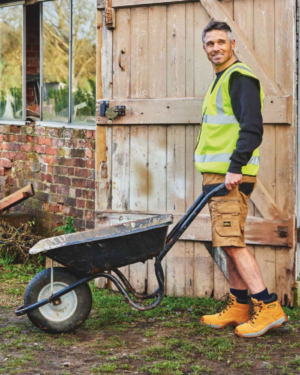 Black Grey Navy coloured HJ Hall Short Work Sock Triple Pack on backyard background