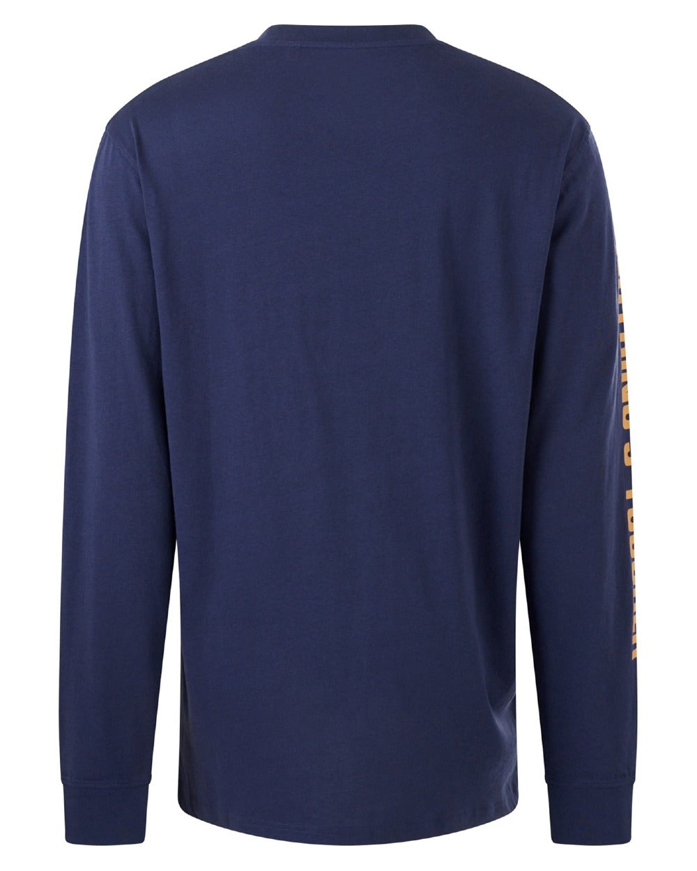 Navy coloured Hard Yakka Heritage Long Sleeve T-Shirt on white background