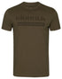 Willow Green Coloured Harkila Logo Short Sleeve T-Shirt on white background