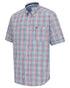 Green Red Coloured Hoggs of Fife Aberdour Short Sleeve Shirt on white background