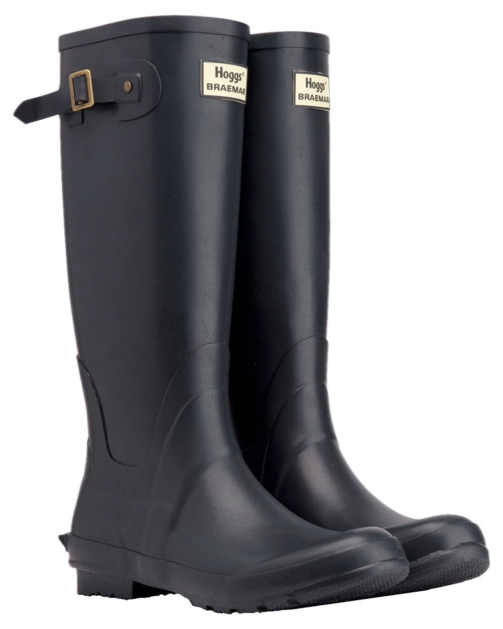 Navy Coloured Hoggs of Fife Braemar Wellingtons on white background