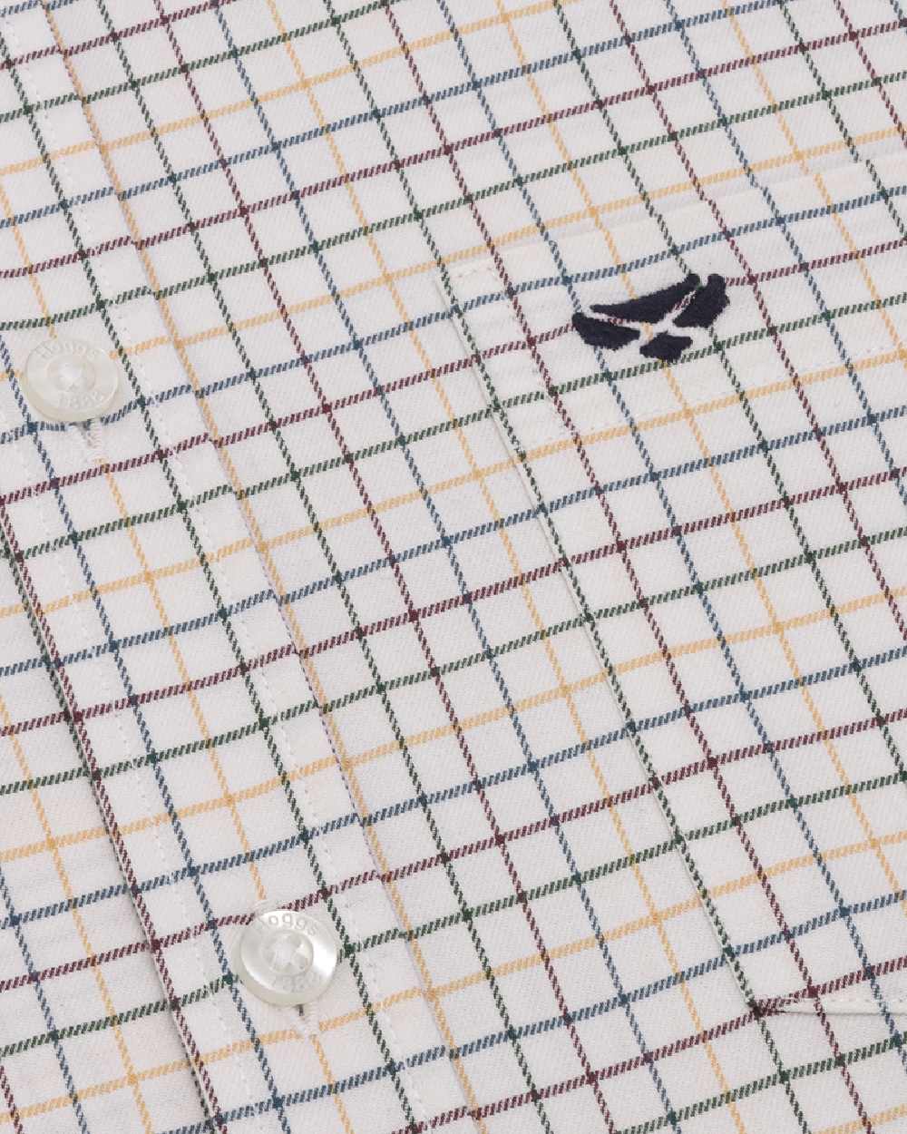 Green Gold Coloured Hoggs of Fife Callum Country Check Shirt on white background