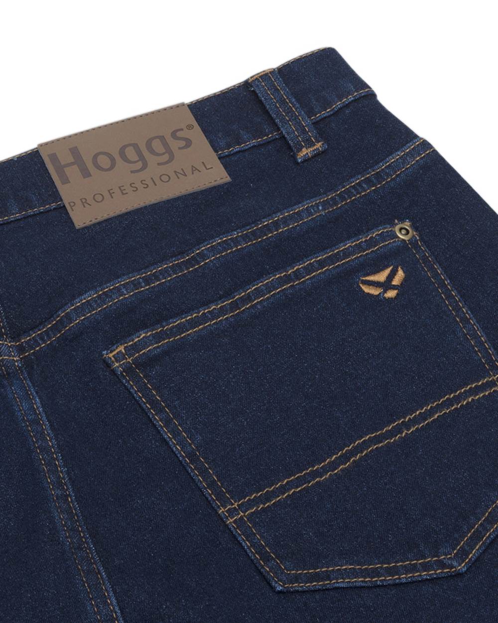 Dark Indigo Coloured Hoggs of Fife Clyde Comfort Denim Jeans on white background
