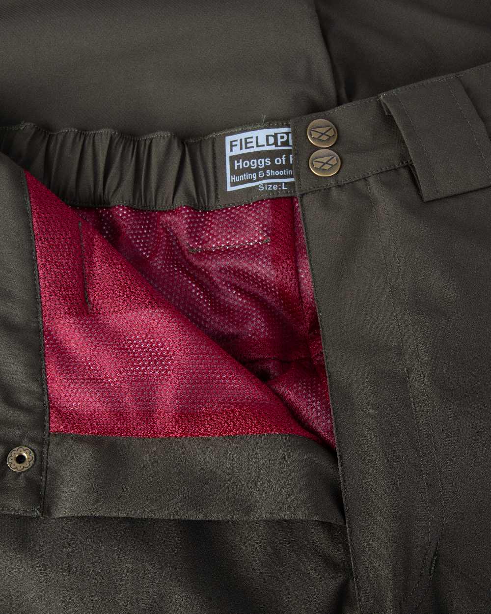Fen Green Coloured Hoggs of Fife Culloden Waterproof Trousers on white background