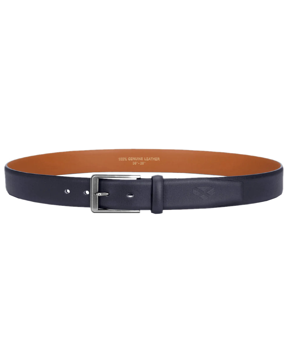 Black Coloured Hoggs of Fife Feather Edge Leather 35mm Belt on white background
