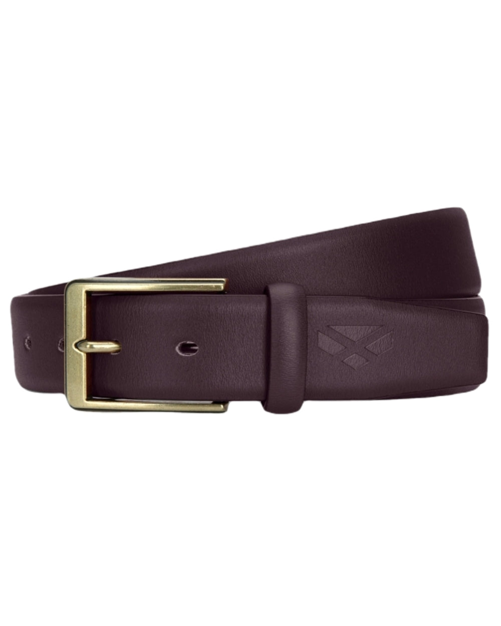 Dark Brown Coloured Hoggs of Fife Feather Edge Leather 35mm Belt on white background