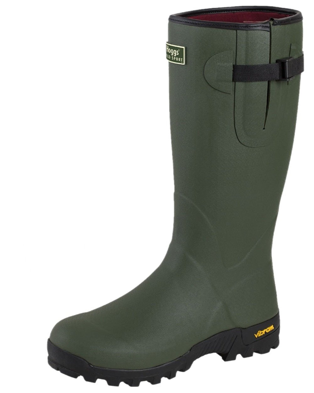 Field Green Coloured Hoggs of Fife Field Sport Neoprene Lined Wellingtons on white background