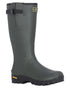 Field Green Coloured Hoggs of Fife Field Sport Neoprene Lined Wellingtons on white background