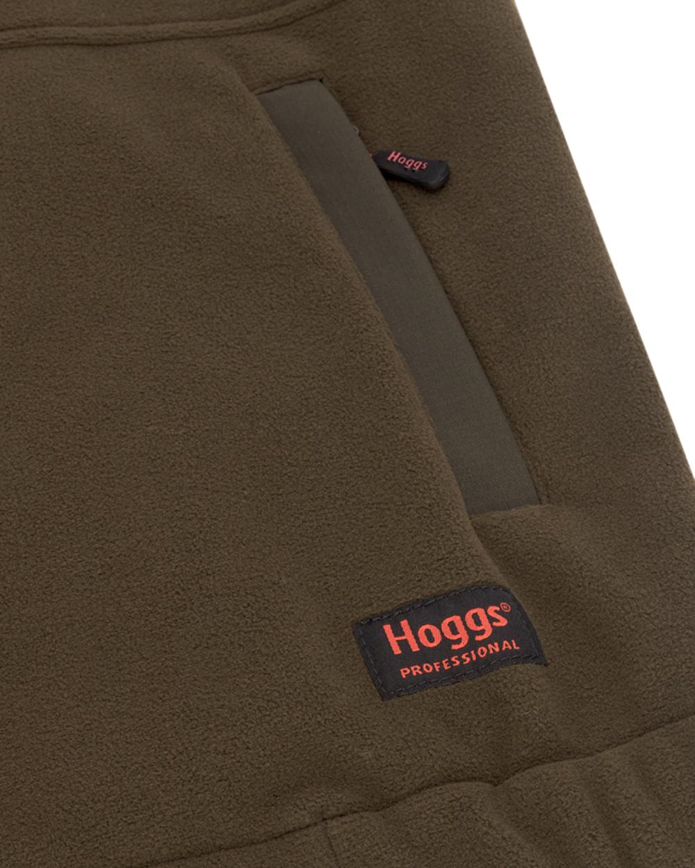 Green Coloured Hoggs of Fife Green King II 1/4 Zip Bonded Fleece on white background