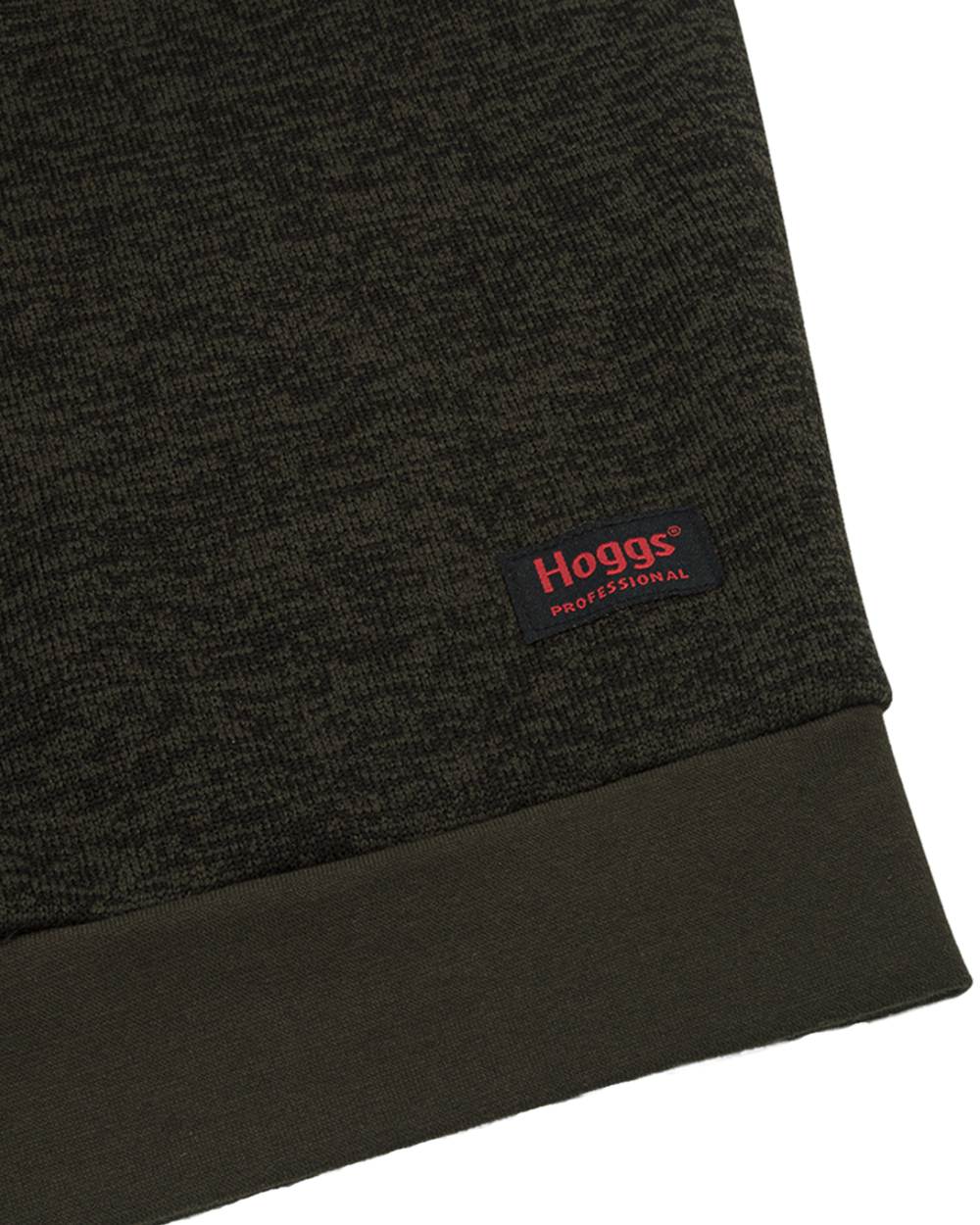 Green coloured Hoggs of Fife Green King II Quarter Zip Knit Fleece on white background