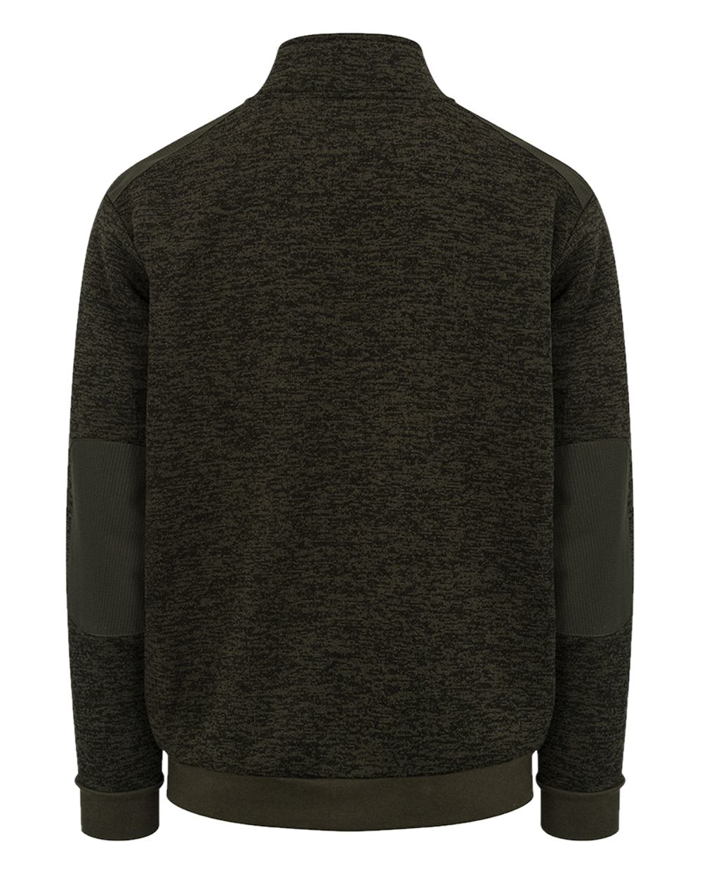 Green coloured Hoggs of Fife Green King II Quarter Zip Knit Fleece on white background