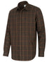 Green Coloured Hoggs of Fife Harris Cotton Twill Check Shirt on white background