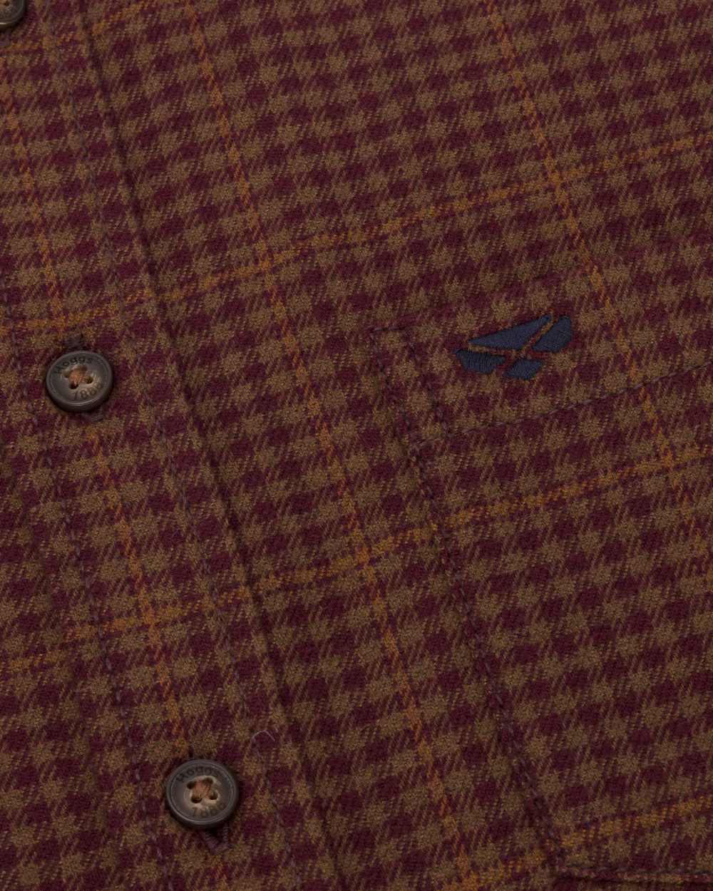 Rust Coloured Hoggs of Fife Harris Cotton Twill Check Shirt on white background