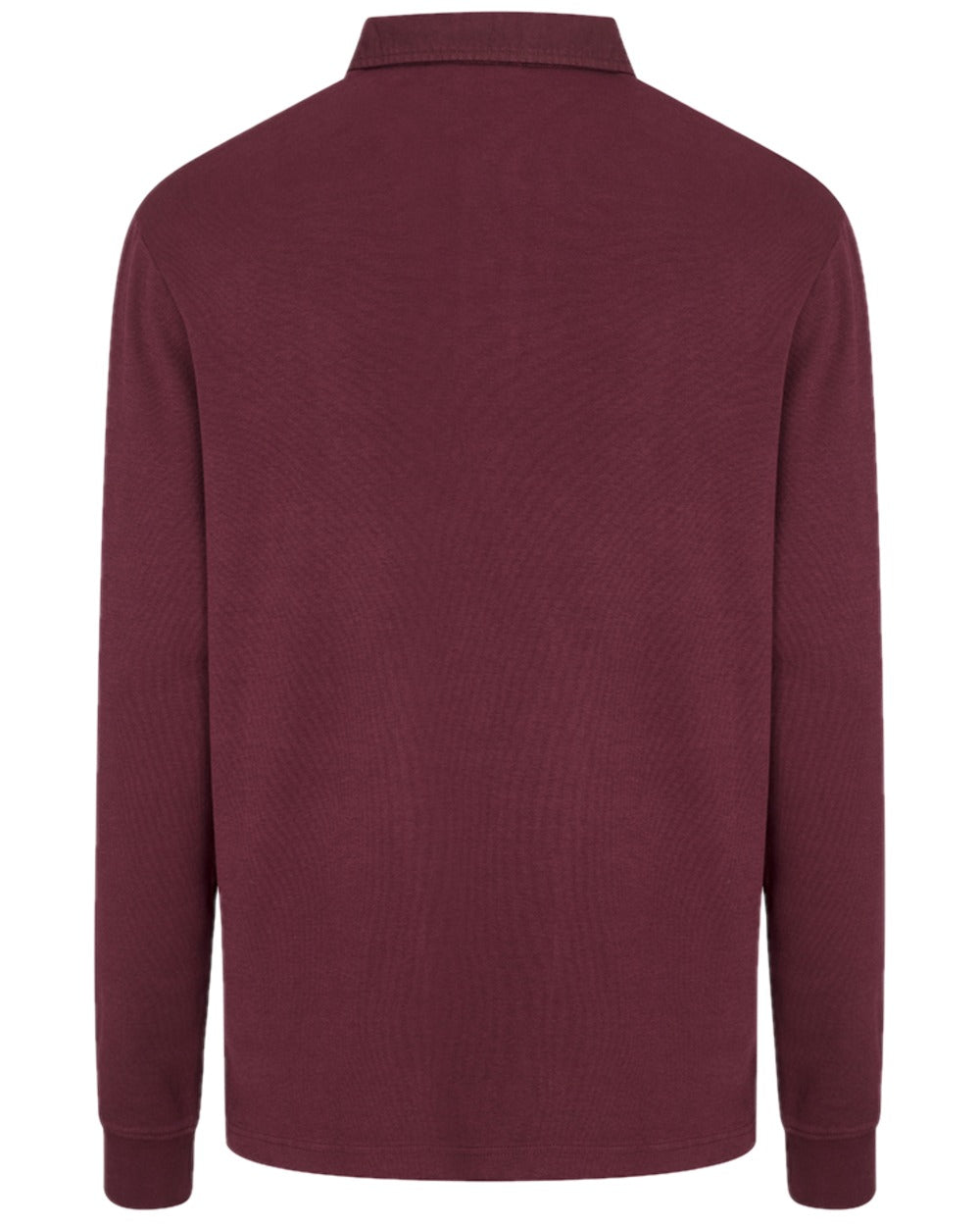 Merlot Coloured Hoggs of Fife Heriot Long Sleeve Rugby Shirt on white background