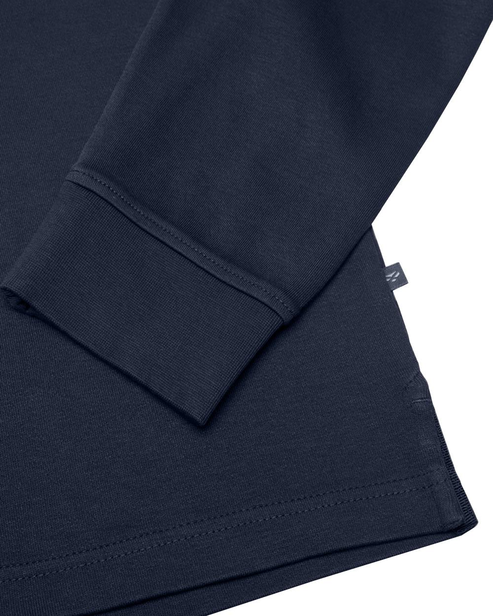 Navy Coloured Hoggs of Fife Heriot Long Sleeve Rugby Shirt on white background