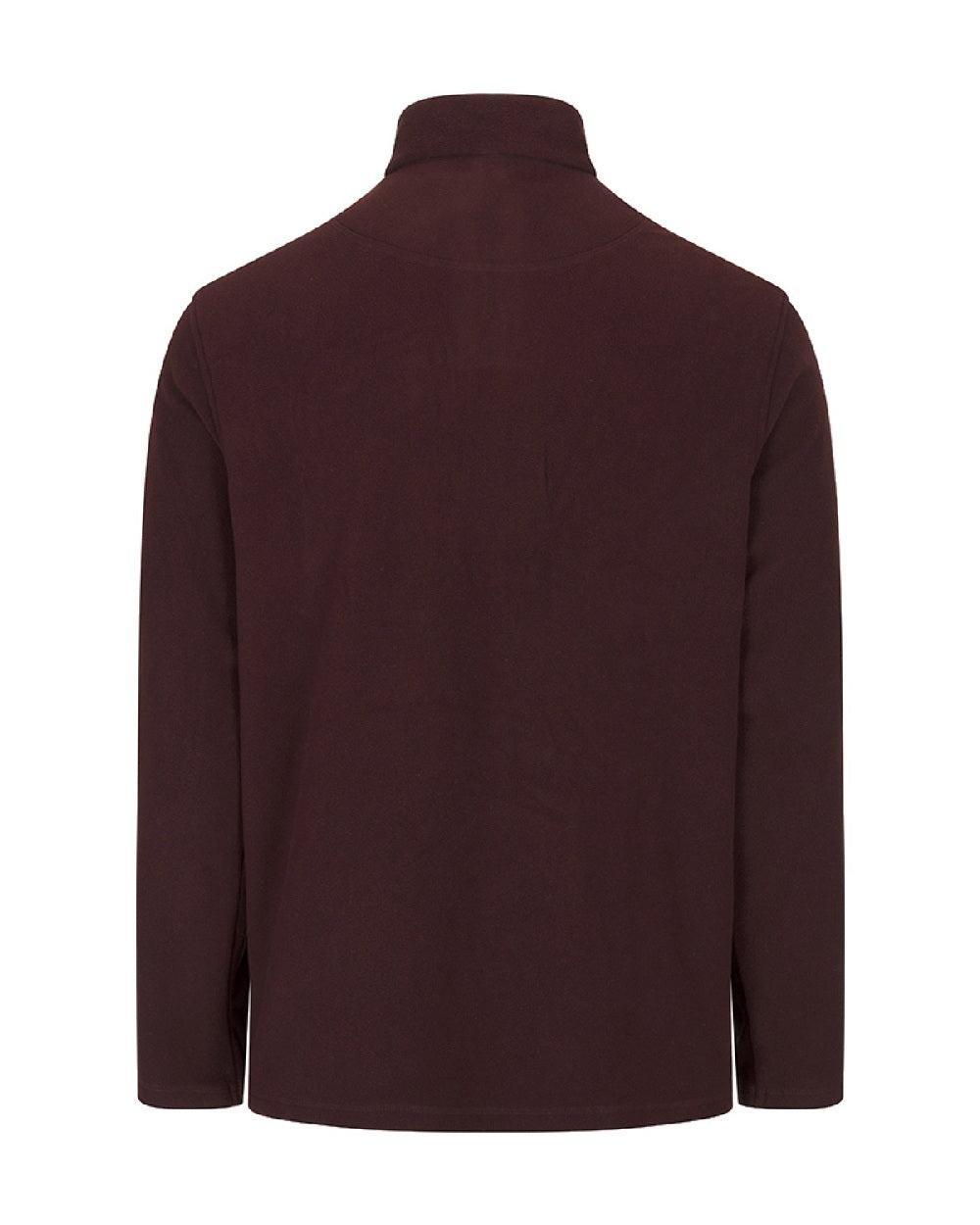 Burgundy coloured Hoggs of Fife Islander 1/4 Zip Micro Fleece Shirt on white background