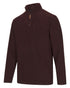 Burgundy coloured Hoggs of Fife Islander 1/4 Zip Micro Fleece Shirt on white background