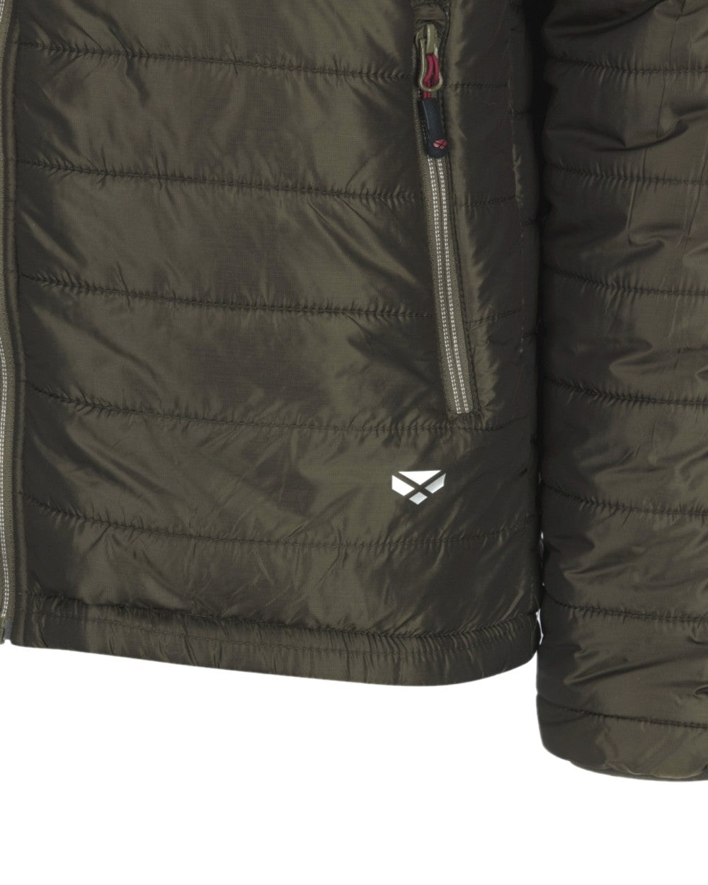 Olive Merlot Coloured Hoggs of Fife Kingston Lightweight Quilted Jacket on white background