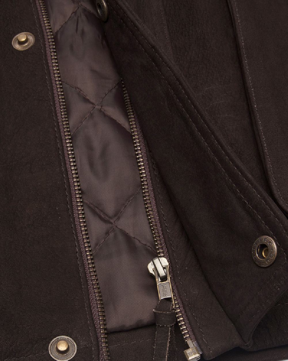Chocolate Coloured Hoggs of Fife Lomond II Leather Waistcoat on white background
