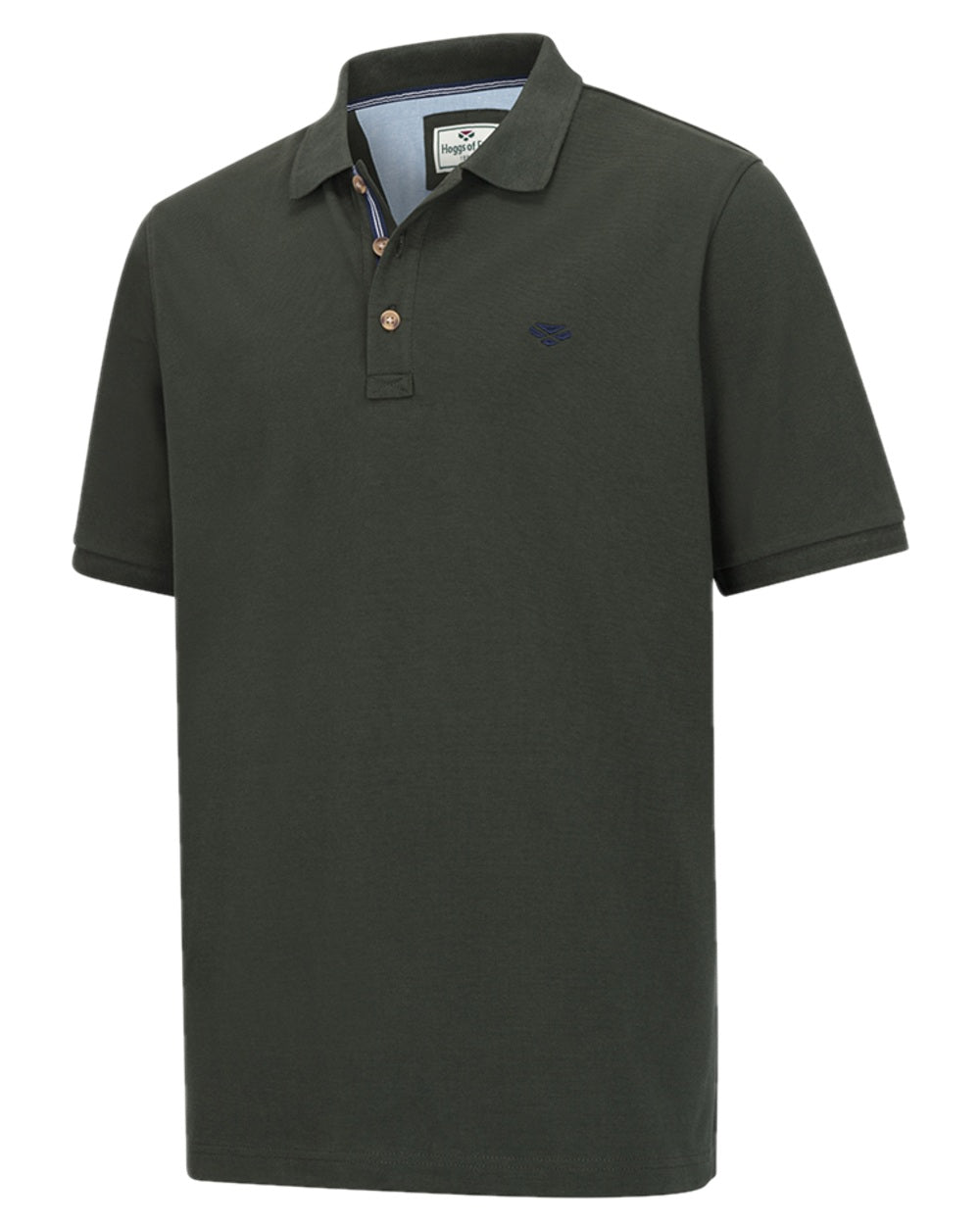 Forest Coloured Hoggs of Fife Mens Newton Pique Polo Shirt on white background