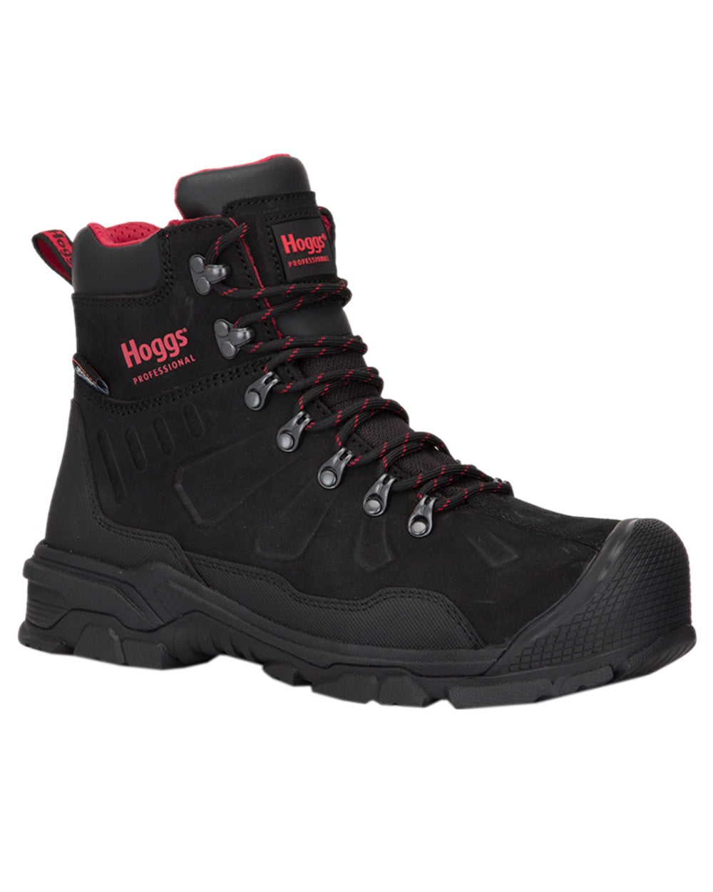 Black Nubuck Coloured Hoggs of Fife Poseidon S3 Safety Lace-Up Boots on white background