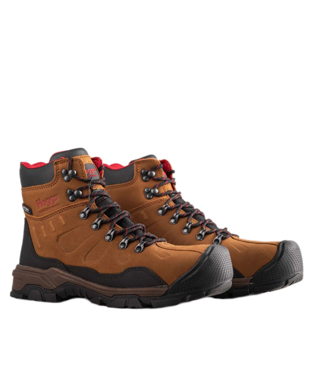 Tan Nubuck Coloured Hoggs of Fife Poseidon S3 Safety Lace-Up Boots on white background