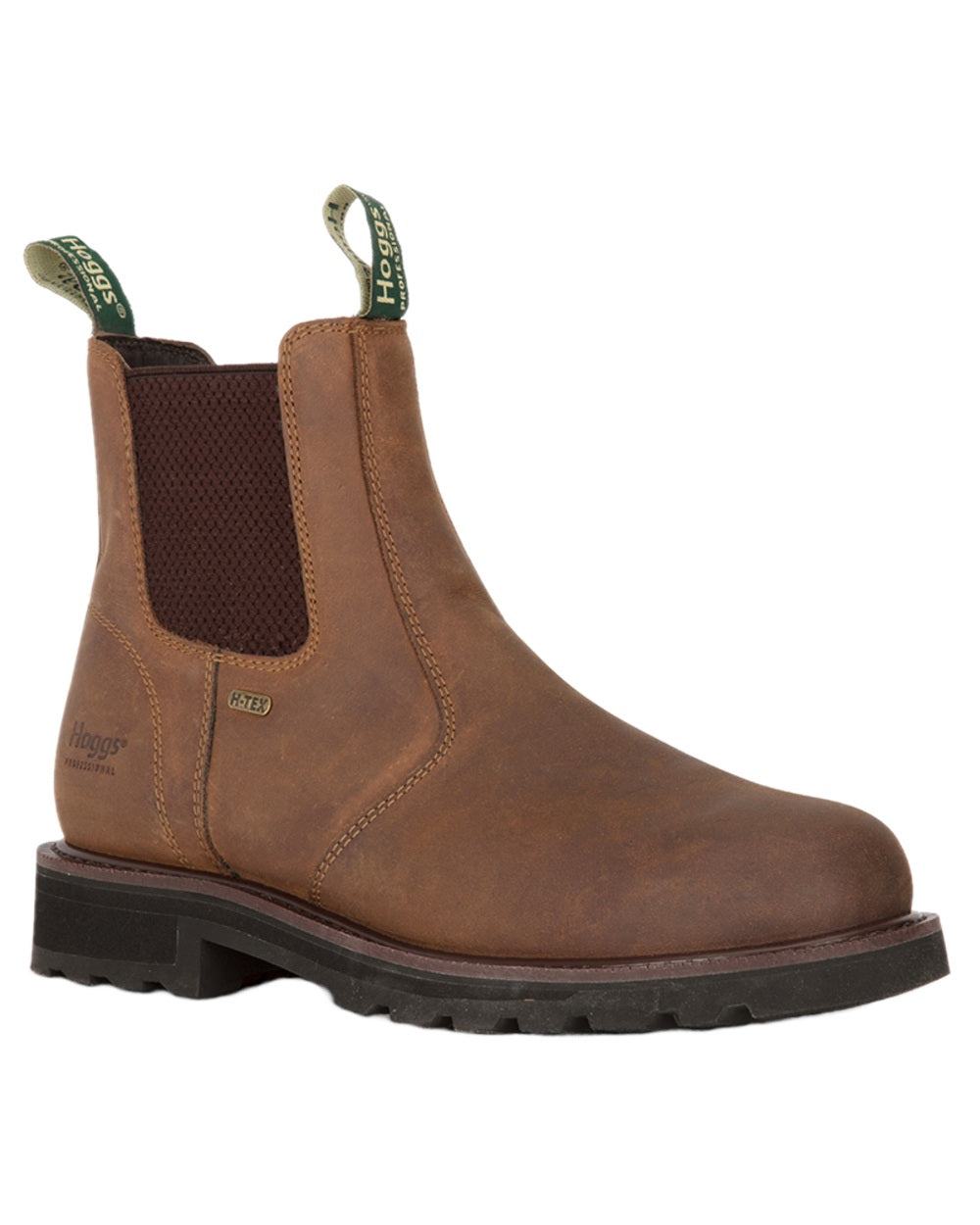 Crazy Horse Brown Coloured Hoggs of Fife Shire Pro Waterproof Dealer Boots on white background