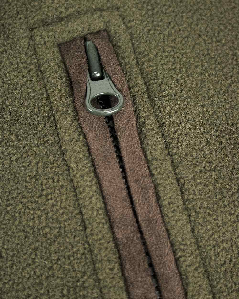 Green Coloured Hoggs of Fife Woodhall Fleece Gilet on white background