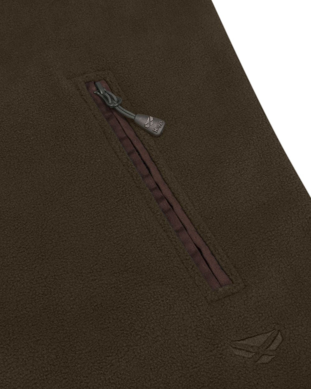 Green Coloured Hoggs of Fife Woodhall Fleece Gilet on white background