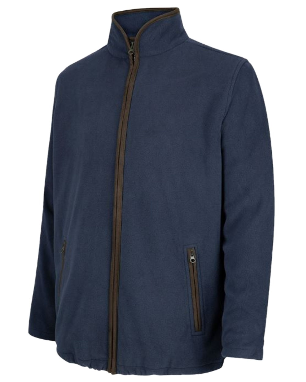 Navy Coloured Hoggs of Fife Woodhall Fleece Jacket on white background