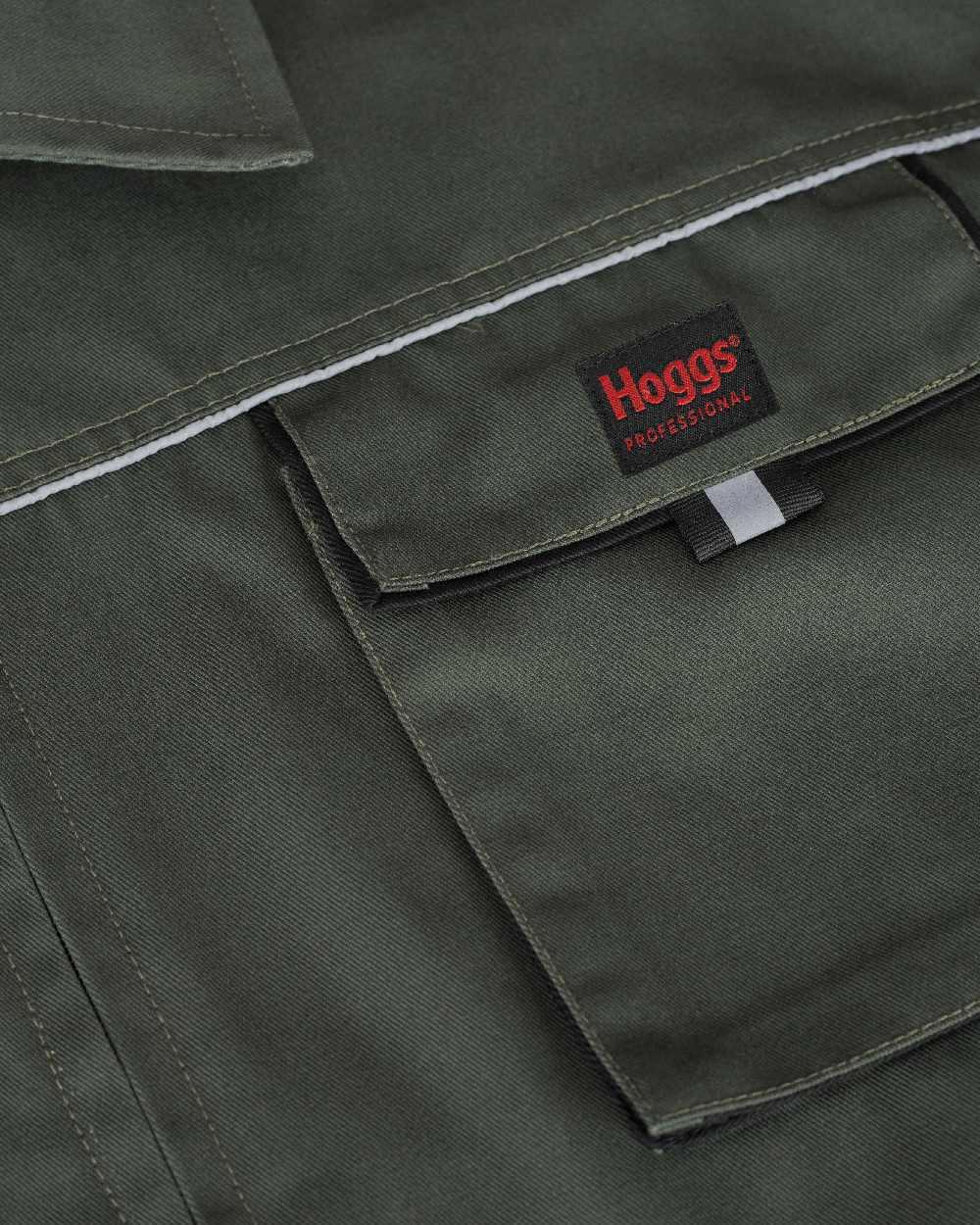 Spruce Black Coloured Hoggs of Fife Workhogg Zipped Cotton Coverall on white background