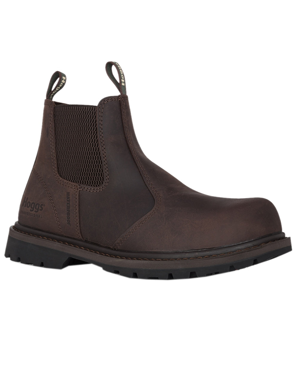 Crazy Horse Brown Coloured Hoggs of Fife Zeus Safety Dealer Boots on white background