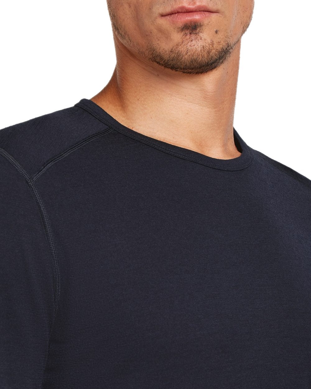 Midnight Navy Coloured Icebreaker Mens Merino 200 Oasis Crewe Short Sleeve Thermal Top on white background