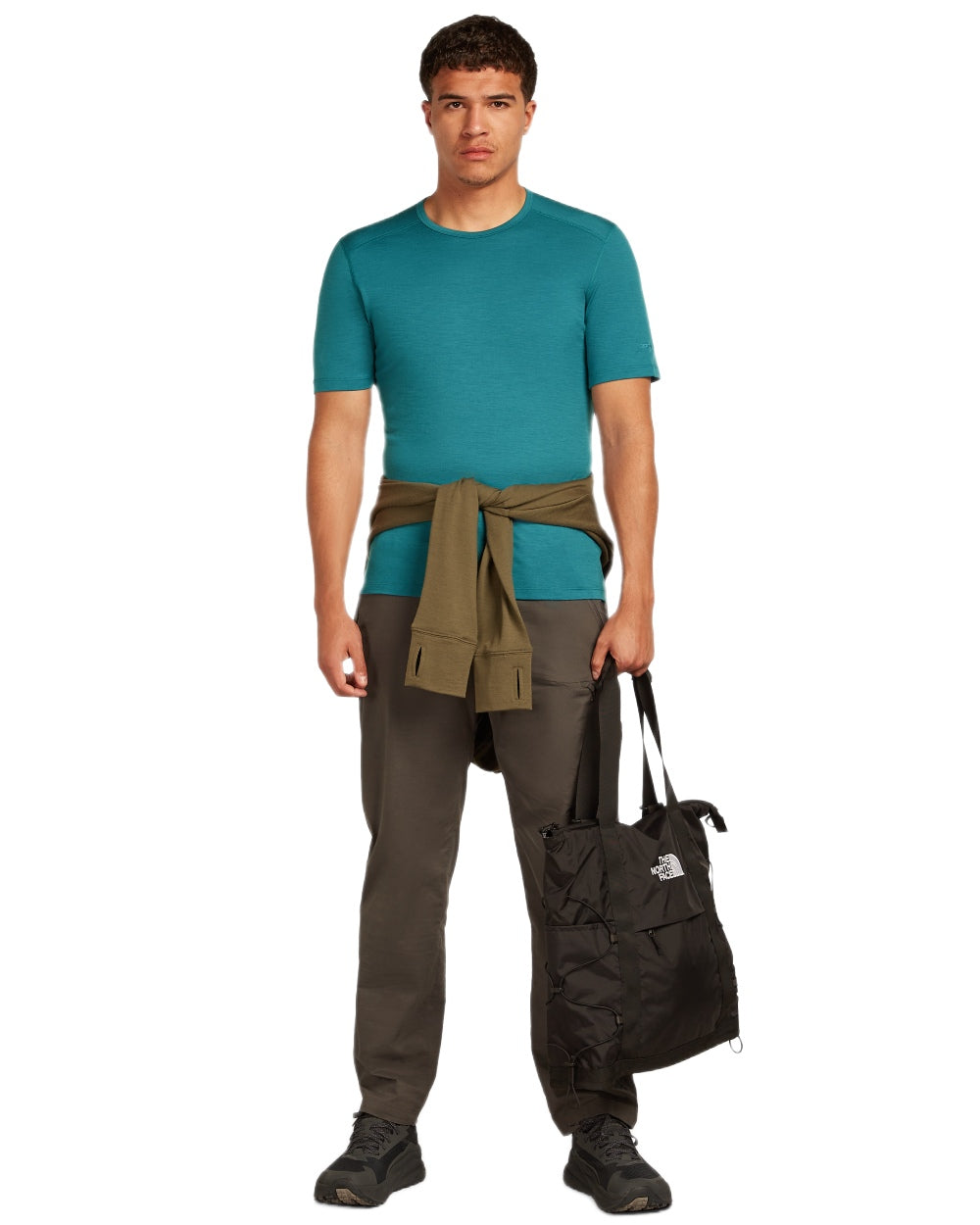 Topaz Coloured Icebreaker Mens Merino 200 Oasis Crewe Short Sleeve Thermal Top on white background