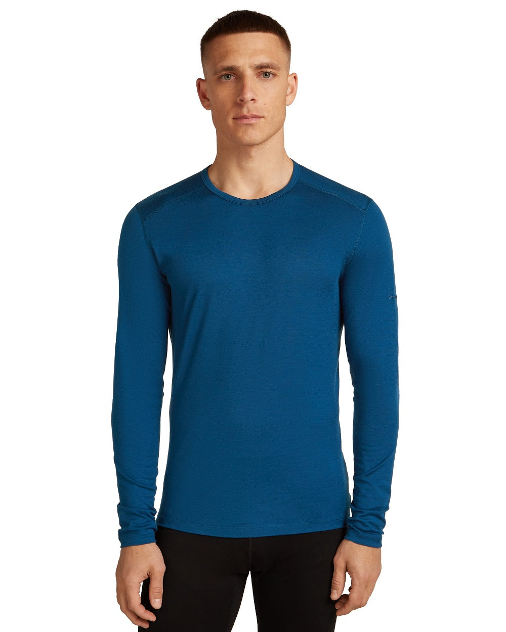 Atlantis Coloured Icebreaker Mens Merino 200 Oasis Crewe Thermal Top on white background